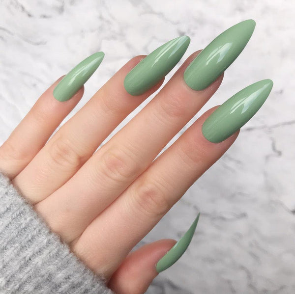 Sage Gloss Long Stiletto - doobysnailsltd