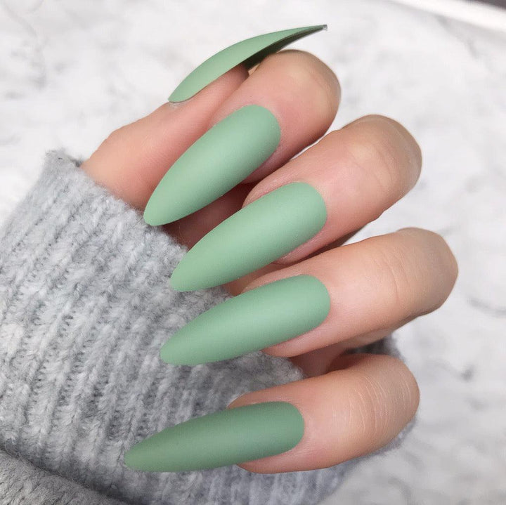 Sage Matte Long Stiletto - doobysnailsltd