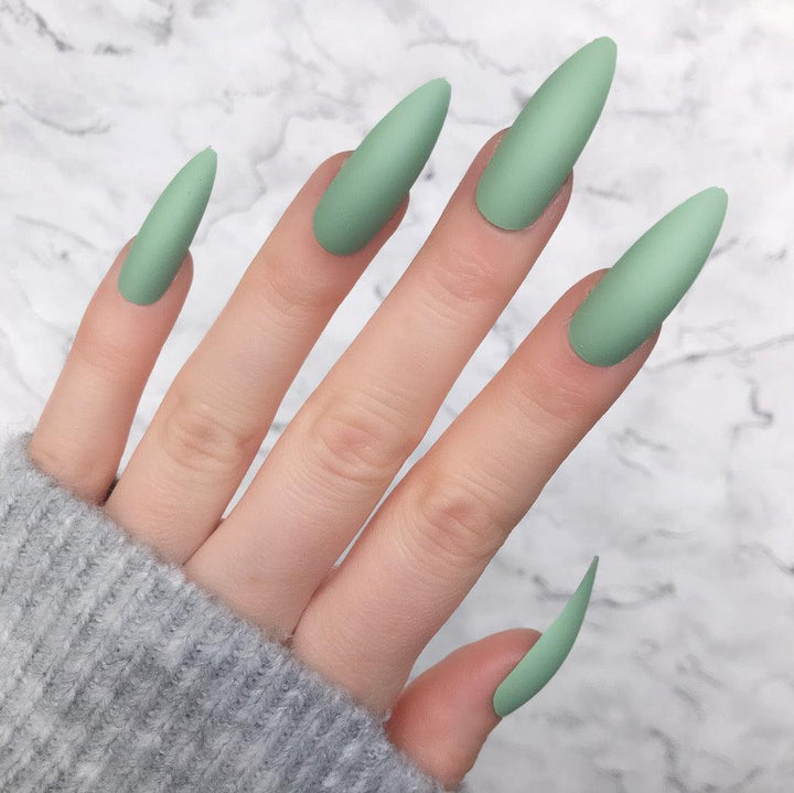 Sage Matte Long Stiletto - doobysnailsltd