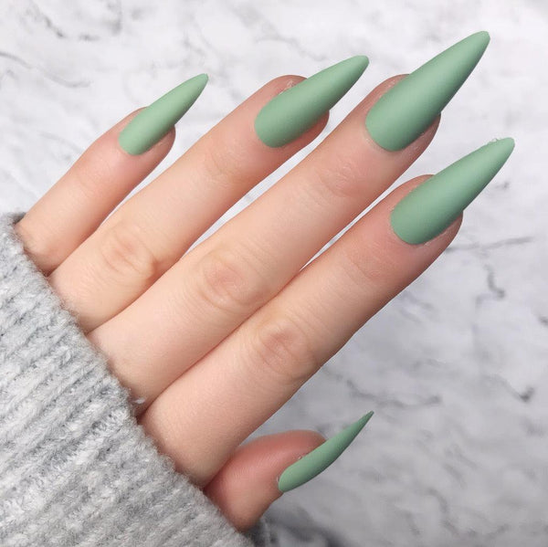 Sage Matte Midi Stiletto - doobysnailsltd