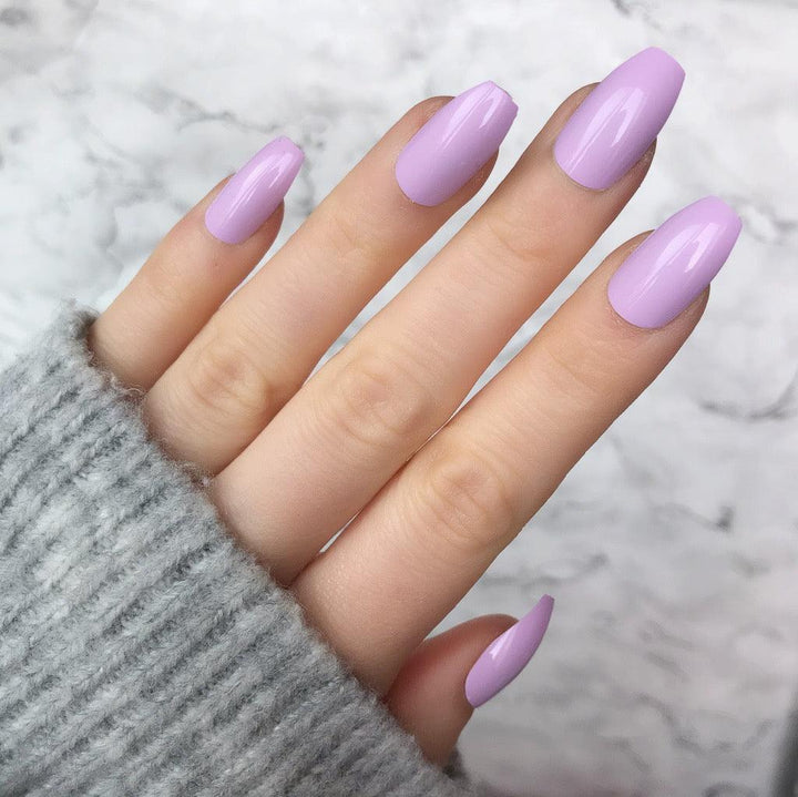 Soft Lilac Gloss Coffin - doobysnailsltd