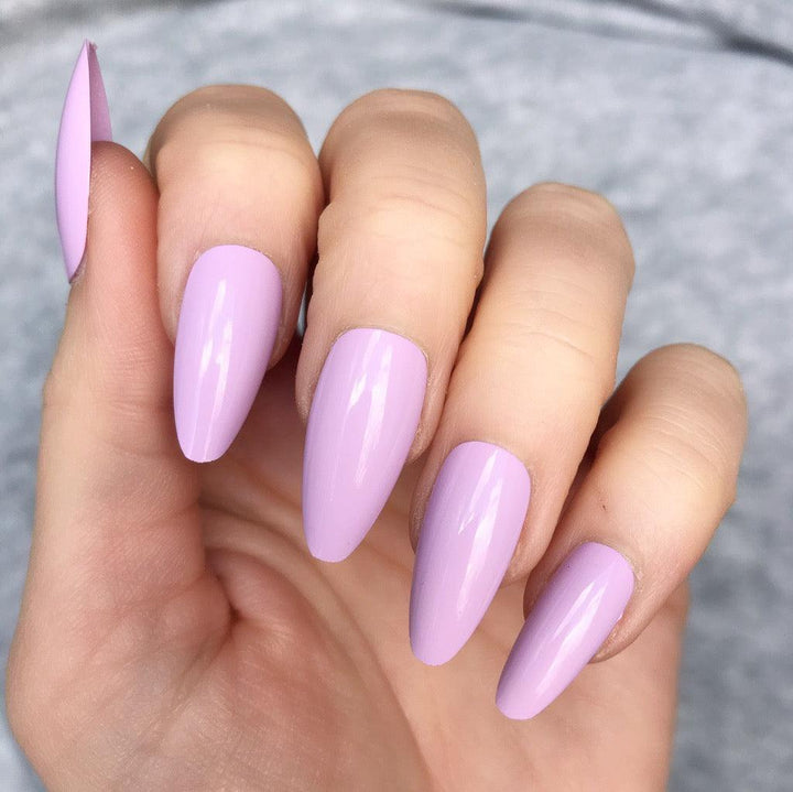 Soft Lilac Gloss Long Almond - doobysnailsltd