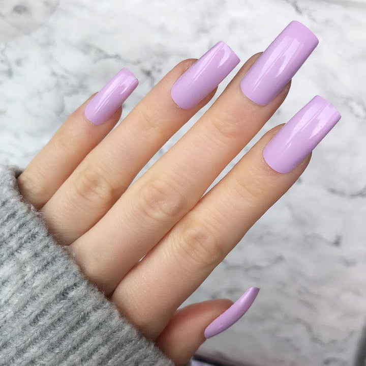 Soft Lilac Gloss Long Square - doobysnailsltd