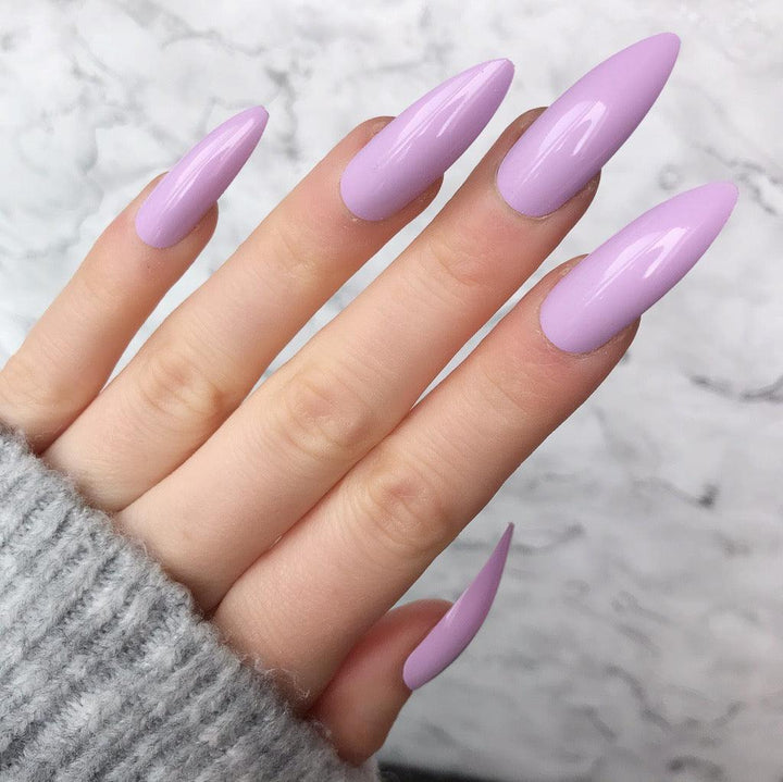 Soft Lilac Gloss Long Stiletto - doobysnailsltd