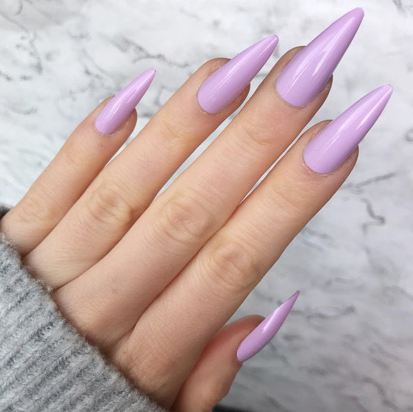 Soft Lilac Gloss Midi Stiletto - doobysnailsltd