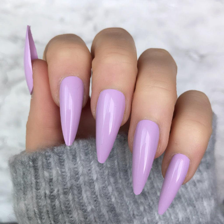 Soft Lilac Gloss Midi Stiletto - doobysnailsltd