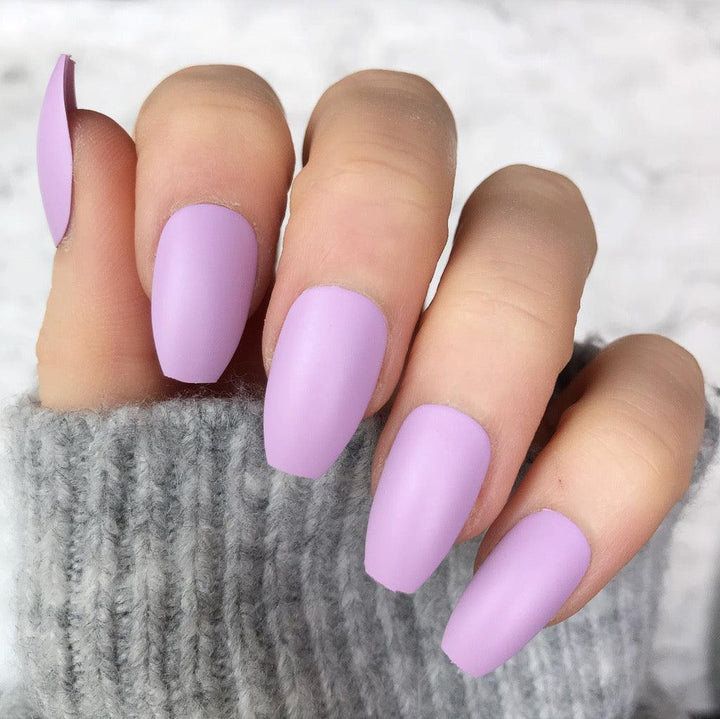 Soft Lilac Matte Coffin - doobysnailsltd