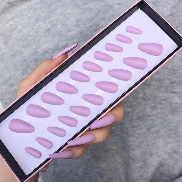 Soft Lilac Matte Long Almond - doobysnailsltd