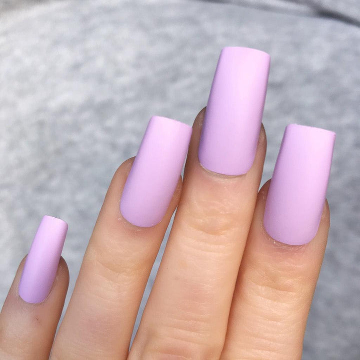 Soft Lilac Matte Long Square - doobysnailsltd