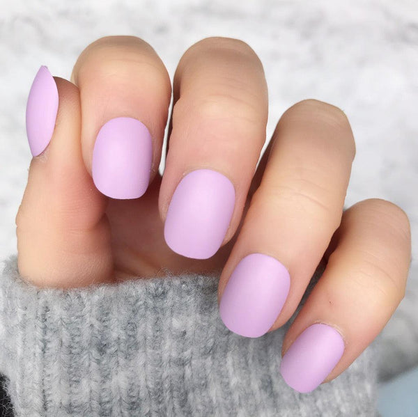 Soft Lilac Matte Short Round - doobysnailsltd