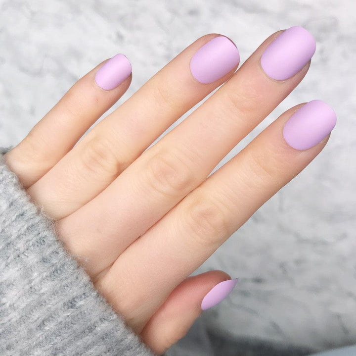 Soft Lilac Matte Short Round - doobysnailsltd