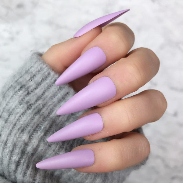 Soft Lilac Matte Super Stiletto - doobysnailsltd