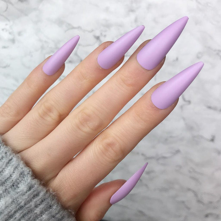 Soft Lilac Matte Super Stiletto - doobysnailsltd